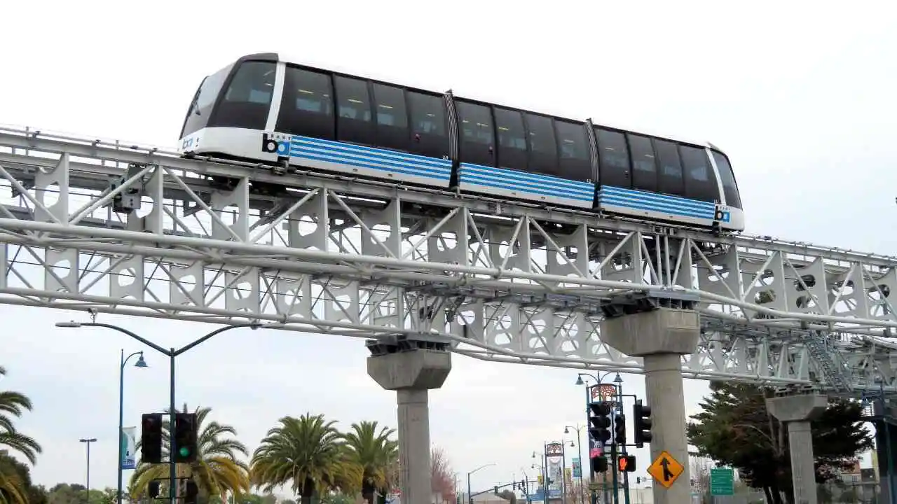 BART Oakland Airport Connector train at Oakland San Francisco Bay Airport (OAK) station